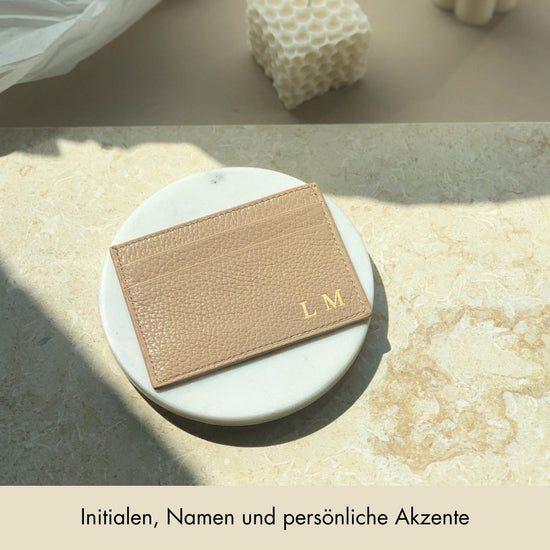 Card Holder Grained Leather | Beige