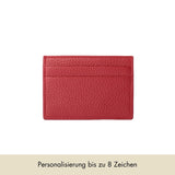 Roter Leder Kartenhalter mit kostenloser Personalisierung - Rot | MERSOR