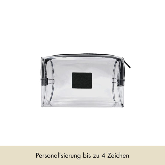 Cosmetic bag grained leather | black & gold - Pre-Order