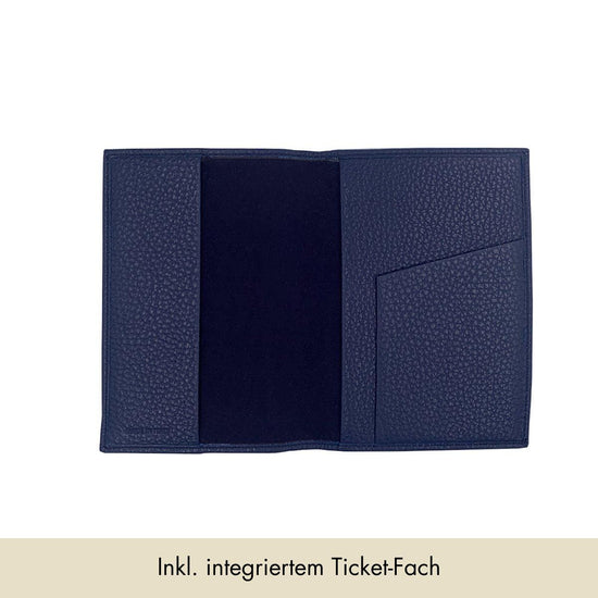 Passport Cover Grained Leather | Night Blue