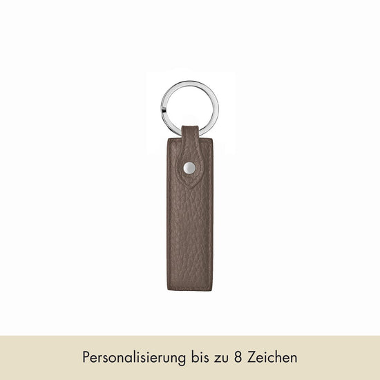 Keychain Classic Grained Leather | Warm Earth & Silver