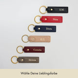 Keychain Classic Grained Leather | Warm Earth & Gold