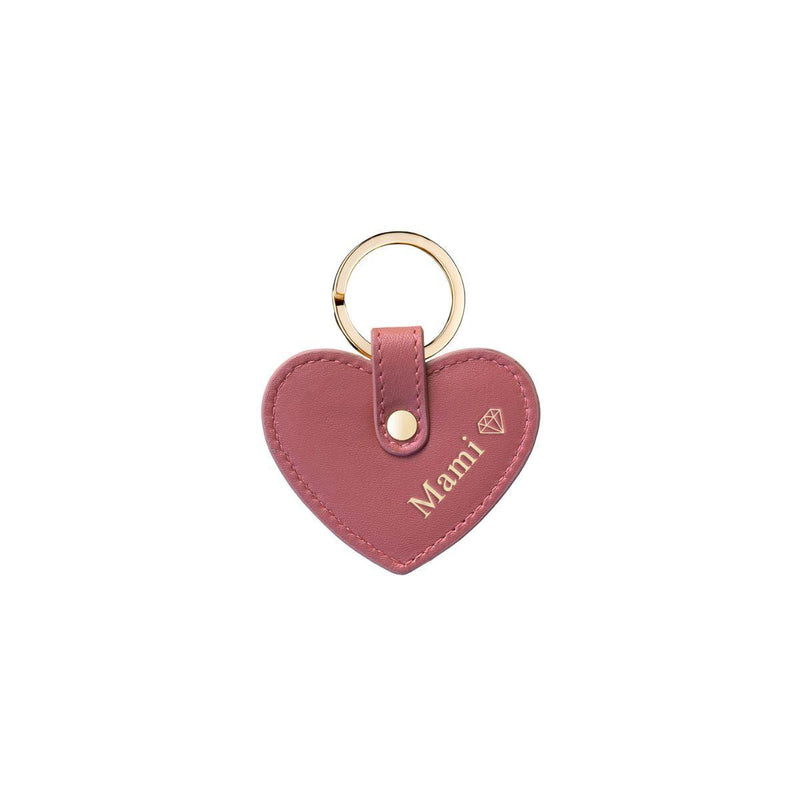 Schlüsselanhänger Herz Glattleder | Misty Rose & Gold