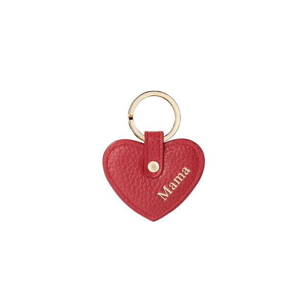 Schlüsselanhänger Herz genarbtes Leder | Scarlet & Gold