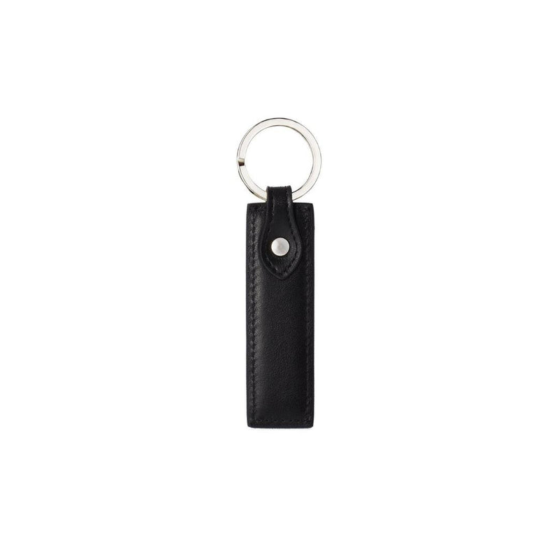 Schlüsselanhängerset aus glattem Leder in schwarz als Geschenk | MERSOR