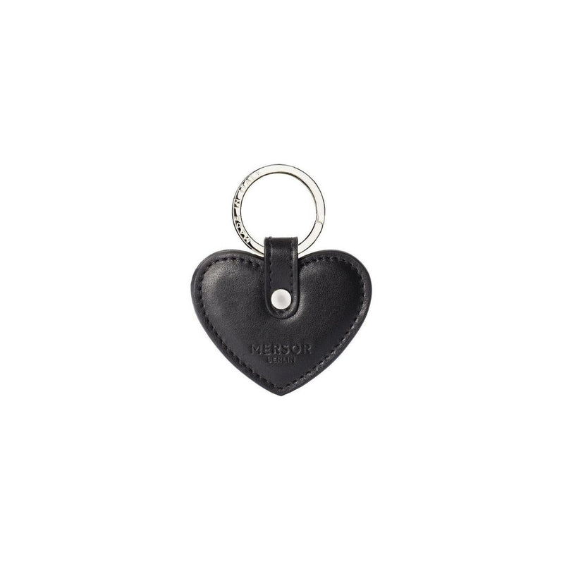 Schlüsselanhängerset personalisierbar aus glattem Leder in schwarz | MERSOR